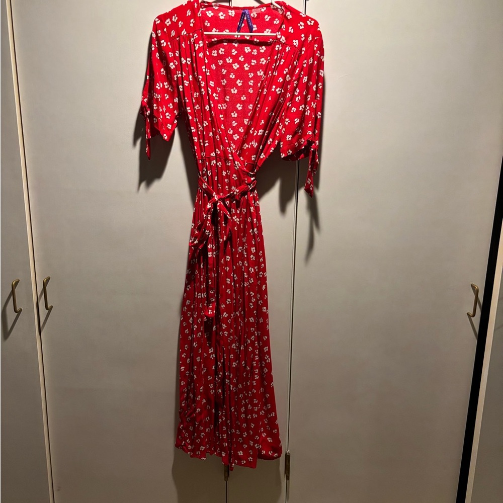 Seraphine Maternity Red Floral Wrap Dress